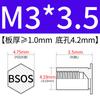 Yishenglong Pernos Remachables para Agujero Ciego de Acero Inoxidable Tuercas Remachables Placa de Presión Hexagonal Rosca Bsos-M3M4