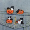 Serie de Halloween Nueva Personalizada Transfronteriza Broches Periféricos Calabaza Dibujos Animados Creativos Fantasma Accesorios Metálicos Insignias