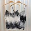 Camisola sexy com decote em V para mulheres, nova moda coreana 2024, estilo solto, gradiente, combinando com lantejoulas