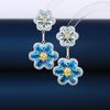 Novos brincos de flor Feminino Luz Estilo Luxo Micro-incrustado Zircon Alto Sentido Elegante Elegante Longo Atacado TikTok Mesmo Estilo