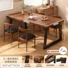 Mesa de Comedor Restaurante de Comida Rápida Cafetería Mesa de Comedor Moderna Simple Mesa Rectangular de Placa Grande Set de Mesa y Sillas Comerciales para Catering