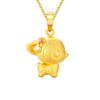 Cuento de Hadas de Dibujos Animados Color Oro Chapado en Latón para Mujer Colgante de Ciervo con Lazo Goteado de Pegamento Artesanal 3D Regalo de Navidad