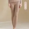 Nueva colección de otoño e invierno: Conjunto cálido de mujer con cuello medio alto, compuesto por ropa interior térmica y pantalones de mezcla de acrílico ultrafino, cachemira y seda, disponible para dropshipping