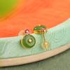 Pendientes Yuebao de plata de ley S925 chapados en oro con jaspe de jade hetiano, estilo nacional vintage, con hebilla de ping-pong esmaltada, elegantes.
