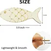 10 Peças Ornamentos de Madeira Vazados Não Acabados em Formato de Peixe Etiqueta de Peixe em Branco para DIY Artesanato Presentes Decorações de Festa