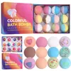 Set de Bombas de Baño con Sales de Baño, Bolas de Baño de Burbujas, Sales de Baño con Flores Secas, Bolas de Baño y Ducha, Bombas de Burbujas, Caja de Set de Bolas de Baño
