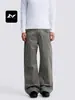 Pantalones Vaqueros de Trabajo Fengmei Estilo Retro Americano con Pierna Ancha para Hombre y Mujer, Silueta Holgada Versátil Básica de Streetwear, Pantalones Casuales de Pierna Ancha