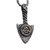 Collar Colgante con Forma de Lanza de Runa Vikinga de Aleación, Venta Caliente Transfronteriza de Temu, Accesorio de Collar Sencillo y Personalizado para Hombre
