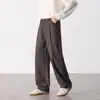 Pantalones negros de pierna recta estilo minimalista americano para hombre, nuevo modelo primavera y otoño 2026, corte holgado, caída fluida, tacto de alta gama, adecuados para ir al trabajo y uso casual