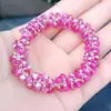 Diadema Retro Perla Estilo Coreano, Pulsera Sencilla Elegante, Goma para el Cabello de Celebridad de Internet de Doble Propósito, Goma para el Cabello de Cristal, Adorno para la Cabeza Dulce