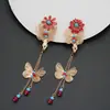 Grampo de Cabelo com Borla de Borboleta Estilo Antigo, Novo Presilha Lateral para Mechas Estilo Chinês, Acessório de Cabelo para Hanfu Cheongsam, Ornamento de Cabelo Estilo Chinês Tradicional para Mulheres
