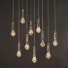Decoración de techo para bodas, lámpara de araña de acrílico transparente con forma de gota de agua, accesorios para la decoración de la escena de la boda, luces decorativas, cadena de luces LED