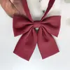 Gravata JK de Cor Sólida para Mulheres Sem Sarja Básica Camisa Escolar Gravata Versátil Laço Vermelho Vinho Café