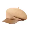 Boinas femininas para outono e inverno, estilosas e versáteis, bonés estilo bico de pato, chapéus de tricô quentes para viagens casuais ao ar livre, atacado
