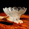 Tigela de cristal para sobremesa medieval Prato de frutas alemão tamanho pequeno vintage folhas prato de cristal para doces salada prato