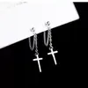 Pendientes de Aro con Cadena de Borlas para Mujer 2025 Nuevos de Moda Geniales Retro Estilo Hong Kong Pendientes de Botón Personalidad Pendientes de Celebridad de Internet