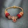 Amazon Panjia Pulsera Colgante de Corona Trébol de Cuatro Hojas Pulsera de Cuentas diy Moda Personalidad