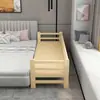 Cama modular al por mayor, cama infantil de madera maciza con barandillas extragrandes, cama individual con estructura de madera de pino, personalizable para camas extragrandes y extralargas
