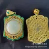 Colar de contas com pedra luminosa incrustada no atacado, colar de contas de Buda com pingente luminoso, noz de resina luminosa redonda, presente