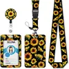 Lanyard de poliéster para pecho con impresión de punto transfronterizo, cinta de gota de flor, clip trasero, hebilla de fácil extracción, juego de tarjetas de doble cara UV, venta al por mayor