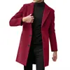Abrigo de lana para hombre, otoño e invierno, en stock, calidad de exportación, moderno estilo coreano, corte ajustado, gabardina de longitud media, prenda exterior de tejido de lana
