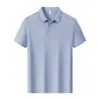 Camisa polo de manga curta, 70D 180G, tecido dupla face elástico e flexível, gola sem costura com logo estampado, vestuário de trabalho unissex