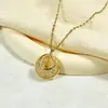 2025 Nuevo Estilo Estilo Caliente Temperamento Alto Grado Sentido Malla de Hilo Dorado Anillo Colgante Collar Simple Todo Combina Cadena para Clavícula Cadena