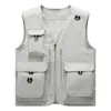 Chaleco de Trabajo para Hombre Exterior Multibolsillos Chaleco de Pesca para Fotógrafo Logo Imprimible Ropa de Trabajo Chaleco de Director