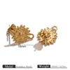 Estilo Europeo y Americano Oro Vacío Electrochapado Acero Inoxidable Girasol DIY Colgante de Arete Aguja de Soldadura Anillo de Soldadura Accesorios de Joyería para Orejas