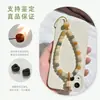 Lanyard para Teléfono de Raíz de Bodhi Natural con Colgante de Cuentas, Exquisito y de Alta Gama, Accesorio de Muñeca de Estilo Artístico y Sencillo para Hombres y Mujeres