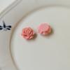Otoño e Invierno Flocado Flor Camelia Resina Parche Accesorios DIY Hecho a Mano Aretes Adorno para la Cabeza Carcasa para Teléfono Móvil Material de Joyería