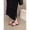 Sandalias de Tacón Grueso Versátiles Suaves Nuevo Estilo Chino Estilo Nacional Zapatos de Hada con Falda 2025 Nueva Ropa de Exterior Sandalias Pequeñas