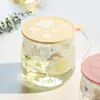 Taza de Té de Vidrio con Separación de Té y Agua, Taza Doméstica de Alto Borosilicato Resistente a Altas Temperaturas con Asa y Tapa