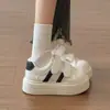 Zapatillas blancas de suela gruesa para mujer para verano, zapatos transpirables y que no dan calor, nuevas zapatillas de malla para mujer 2026 para combinar con faldas, zapatillas casuales