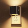 Luz Nocturna con Control de Luz de Enchufe Gy106 Lámpara de Pared de Imitación Carcasa Cuadrada Negra Arriba y Abajo Luminosa Atenuación Pasillo Dormitorio Luz Sensora