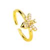 Anillo de abeja pequeño tridimensional transfronterizo moda infantil circonita anillo para dedo índice avispa anillo de articulación de ala de insecto de diamante