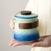 Conjunto de Chá de Viagem Tesouro da Estrada Cultural e Criativa Conjunto de Caixa de Presente de Copo Kuaike de Cerâmica Presente de Três Copos para Reunião Anual Personalizada Souvenir