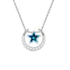 Collar de cristal para mujer, colgante de plata de ley 925, cadena de clavícula sencilla con forma de estrella y luna, regalo de cumpleaños, sencillo, multiusos.