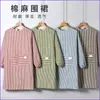 Venta Directa de Fábrica Delantal de Algodón y Lino Escandinavo Ropa de Trabajo para Adultos Delantal de Algodón de Manga Larga para el Hogar Delantal de Cocina de Poner al Revés