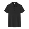 Camisa Polo Sin Costuras de Seda Helada con Sensación Fresca, Camisa Cultural de Exposición de Negocios de Alta Gama, Camiseta de Manga Corta, Camisa Polo Corporativa, Uniforme de Trabajo