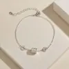 Pulsera de Plata de Ley S999 Cintura Delgada Joyería para Mano de Niñas Moda Ins Pulsera Romana de Gama Alta Joyería Geométrica Venta al por Mayor