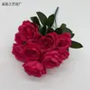 Camellia de 9 ramas con bordes rizados, ramo de rosas artificiales, decoración de arco para pasillo de boda, flores artificiales para comercio transfronterizo y arreglos florales