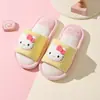 Chinelos Infantis de Linho para Primavera e Outono Desenho Animado Sola Macia Casa Antiderrapante Sem Cheiro Ecológicos para Meninas Mais Velhas e Uso Pai-Filho