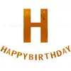 Nova faixa de aniversário de PET com glitter a laser, faixa colorida com letras HAPPY BIRTHDAY para decorações de festa