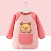 Bata de Pintura Infantil, Delantal de Pintura Artística, Babero para Comer de Bebé, Guardería Cinta Mágica Impermeable Ropa para Usar al Revés