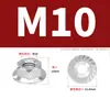 Tuerca Hexagonal con Brida Dentada de Acero Inoxidable 304 con Superficie de Brida Serrada, Almohadilla Antideslizante, Tuerca Antiaflojamiento M3M4-M20