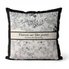 Funda de Almohada Floral de Lujo Ligero Estilo Francés para Sofá y Cabecero de Cama del Hogar, Cojín Blanco y Negro, Venta al por Mayor de Cojines para Sofá de Sala de Estar