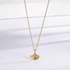 Colar Simples Versátil Folha de Ginkgo Aço Titânio Feminino Design de Nicho Corrente para Clavícula Celebridade da Internet de Verão Joia da Moda Ouro 18k