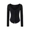 Conjunto de Duas Peças Cardigan com Recorte de Gola Alta Sem Mangas Estilo Coreano Outono Estilo Fino Elegante Top de Manga Longa para Usar por Cima