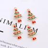 Serie navideña, lindo colgante de árbol de Navidad con forma de gota de aceite de aleación a la moda, joyería DIY, pulseras, pendientes, collares y accesorios.